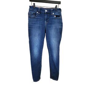 True Religion Jennie Curvy Mid Rise Super Skinny Jeans Size 29 Blue Denim Womens